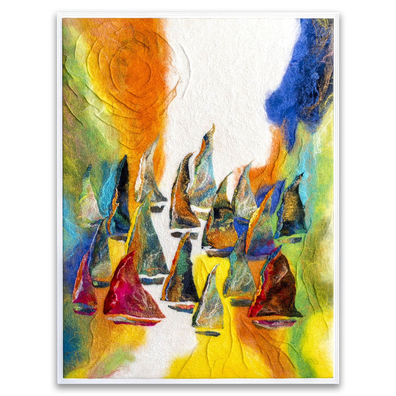 Regatta. ๐๐ฅ๐จ๐ฐ๐ข๐ง๐ ๐๐ฎ๐ง | Fiber | Size: H46ยฝ"xW35" | 2020