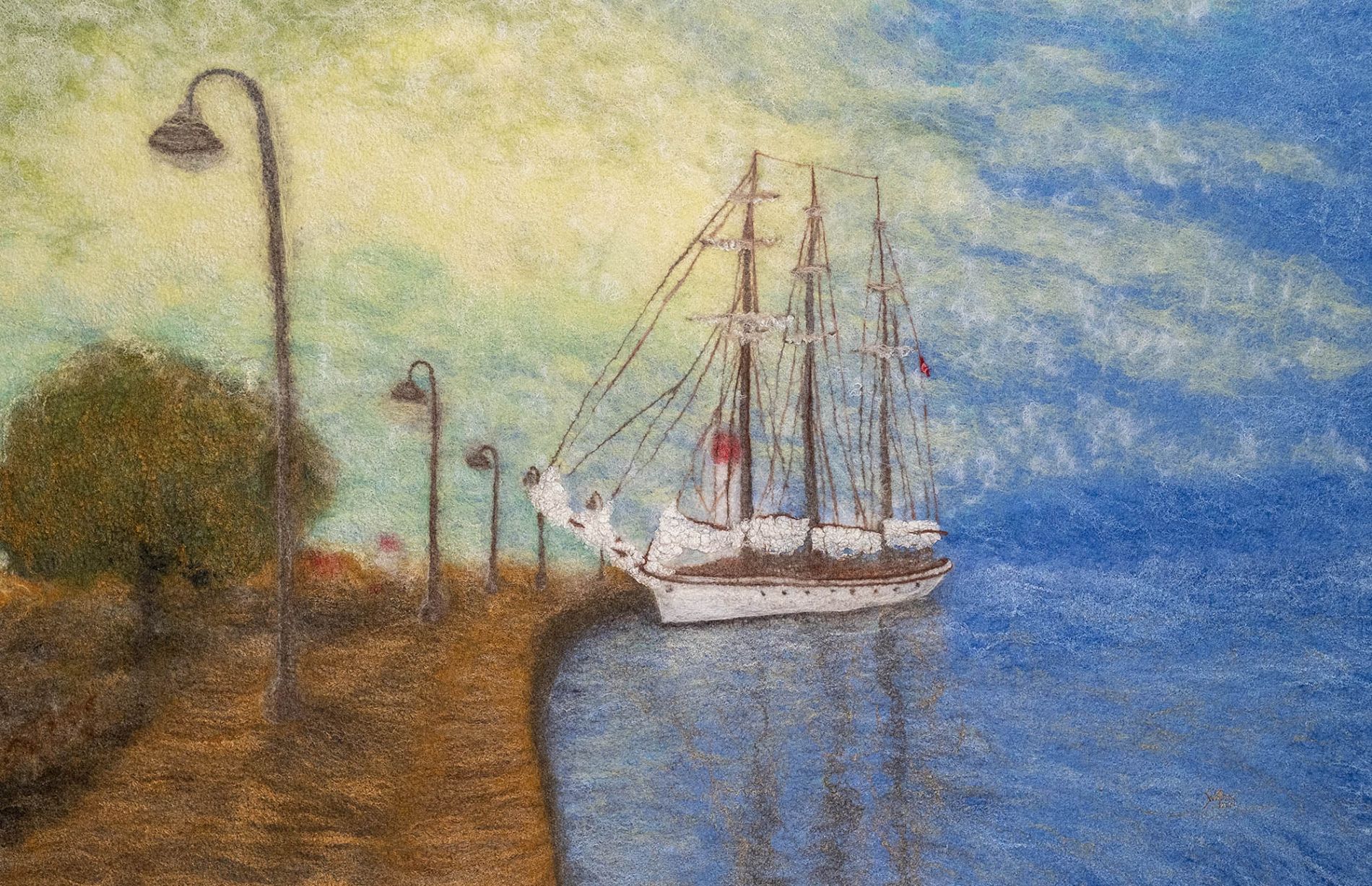 ๐๐ซ๐จ๐ง๐ญ๐ ๐๐๐ซ๐๐จ๐ซ | Fiber, Exotic Wood Frame | Size: H30"xW46" | 2021 - Image 2