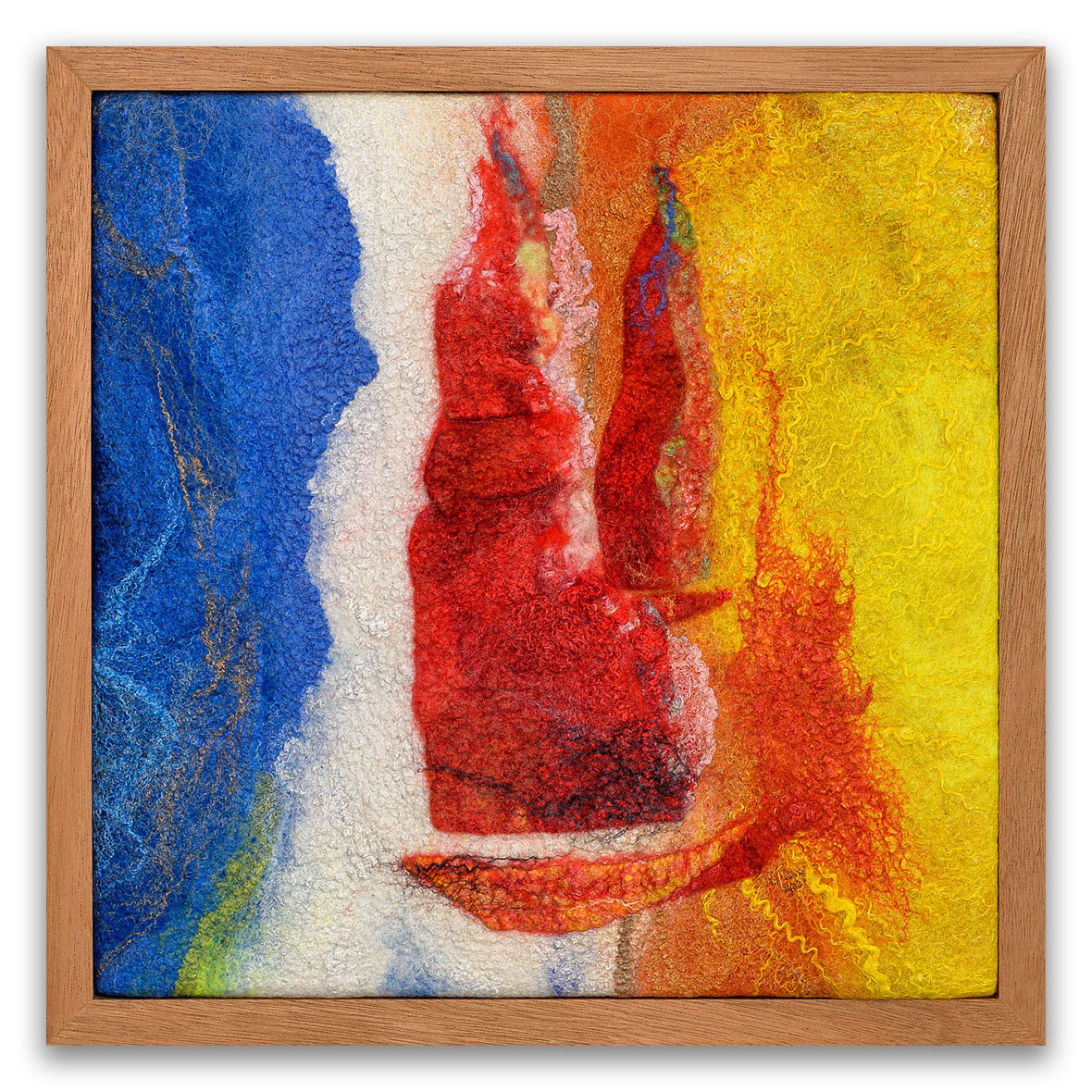 Regatta. ๐๐ฉ๐ฅ๐๐ฌ๐ก๐ฒ ๐๐๐ฌ๐ญ๐ซ๐๐๐ญ ๐ | Fiber, Exotic Wood Frame | Size: H14"xW14" | 2021