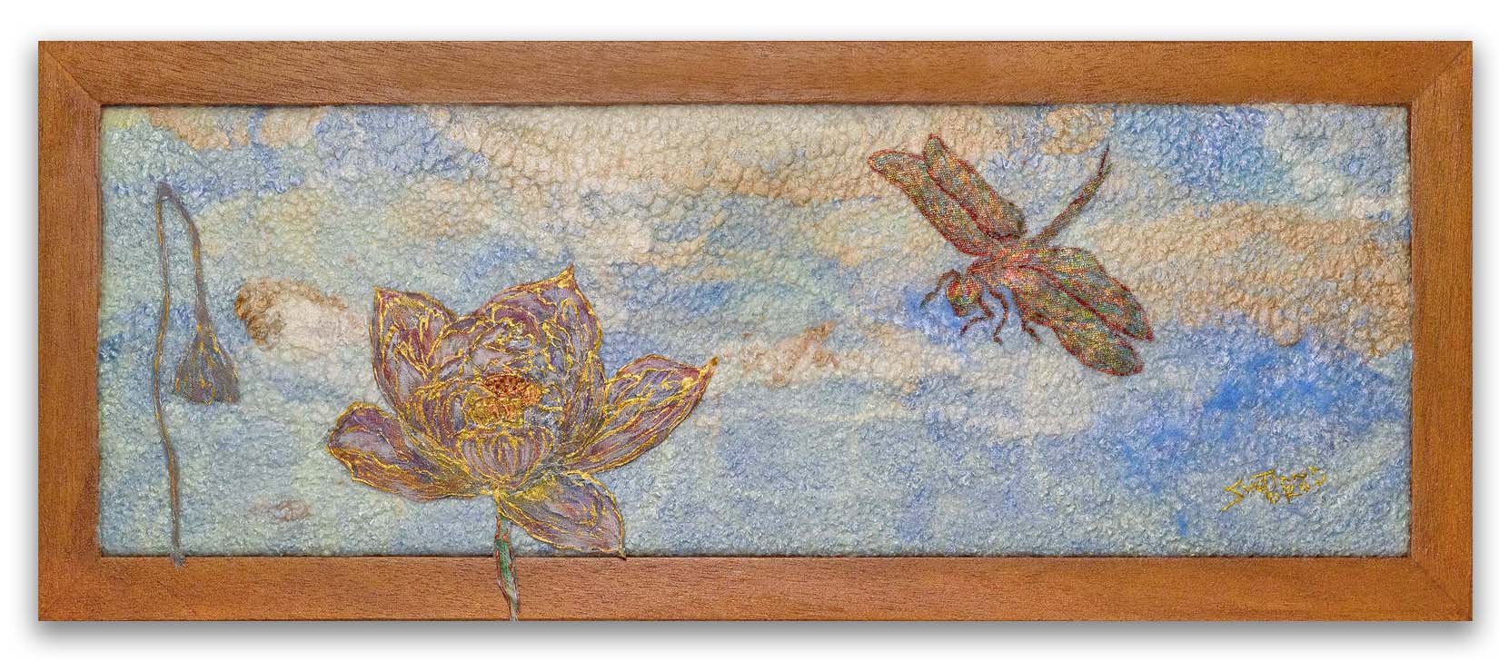 ๐๐จ๐ญ๐ฎ๐ฌ | Fiber, Exotic Wood Frame | Size: H5" x W15" | 2026 | $350